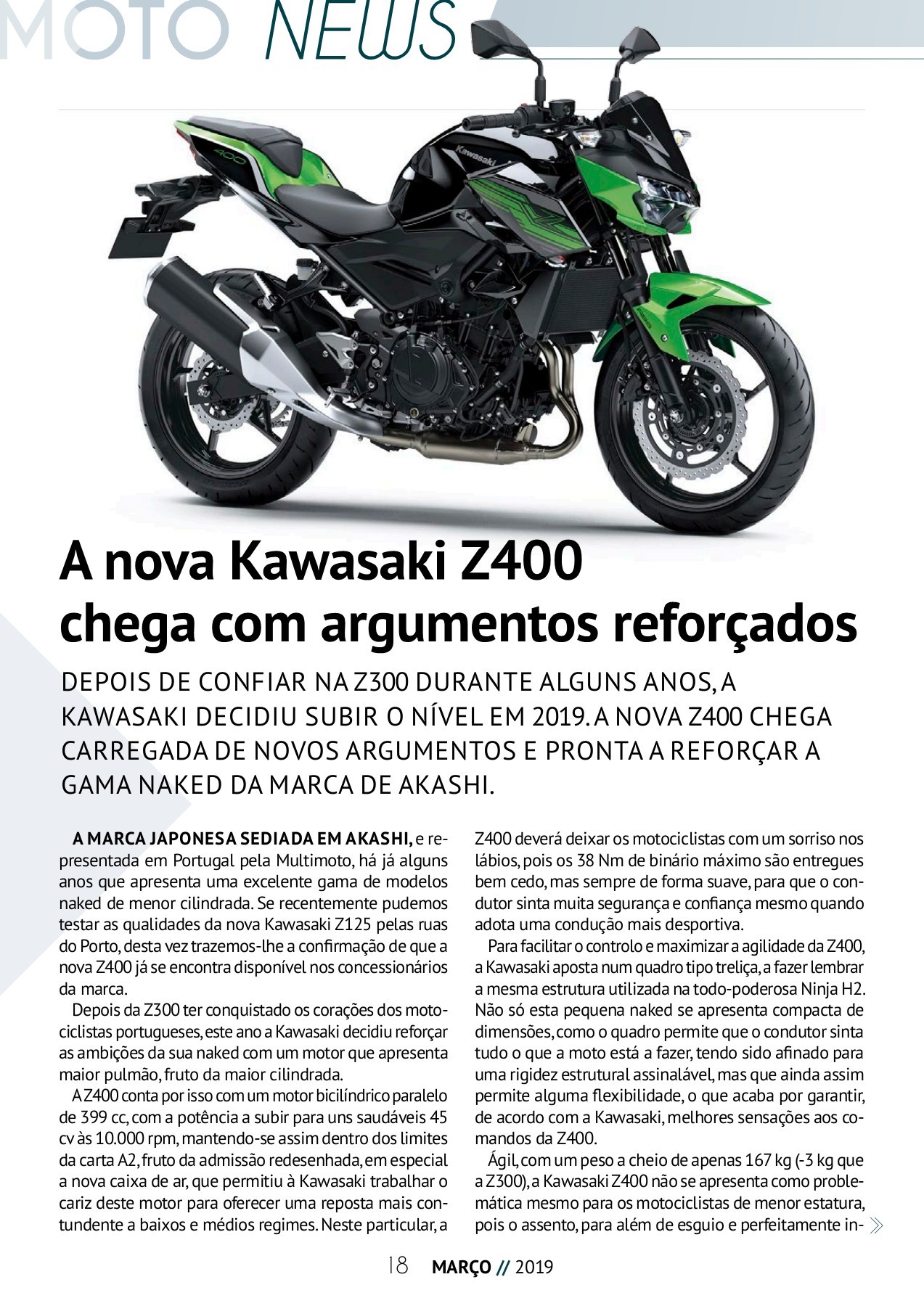 A Nova Kawasaki Z Chega Argumentos Refor Ados Depois De